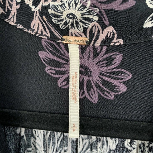 Free People Blue Hawaii Mini Dress Black Floral S - Picture 6 of 10